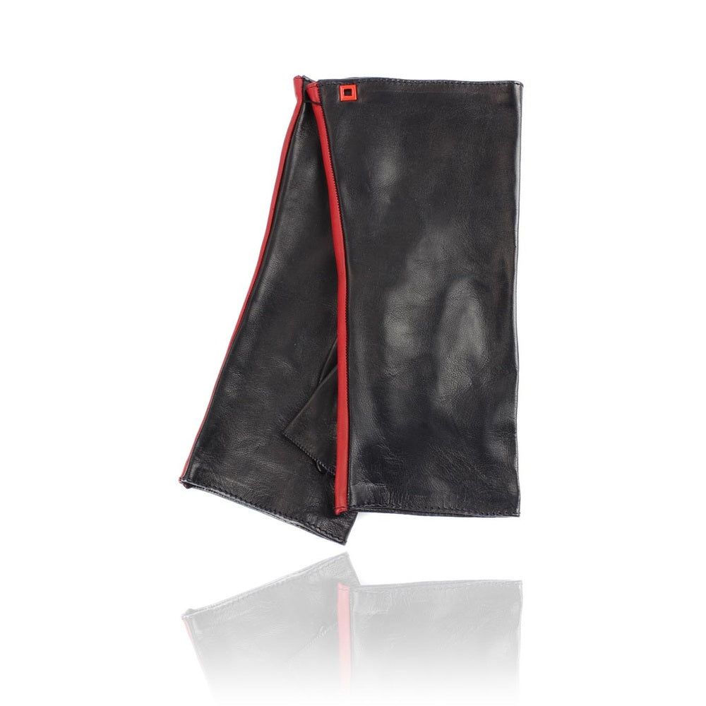 ⚡ POSH STRIPE – Gants Sans Doigts en Cuir à Bande Contrastée