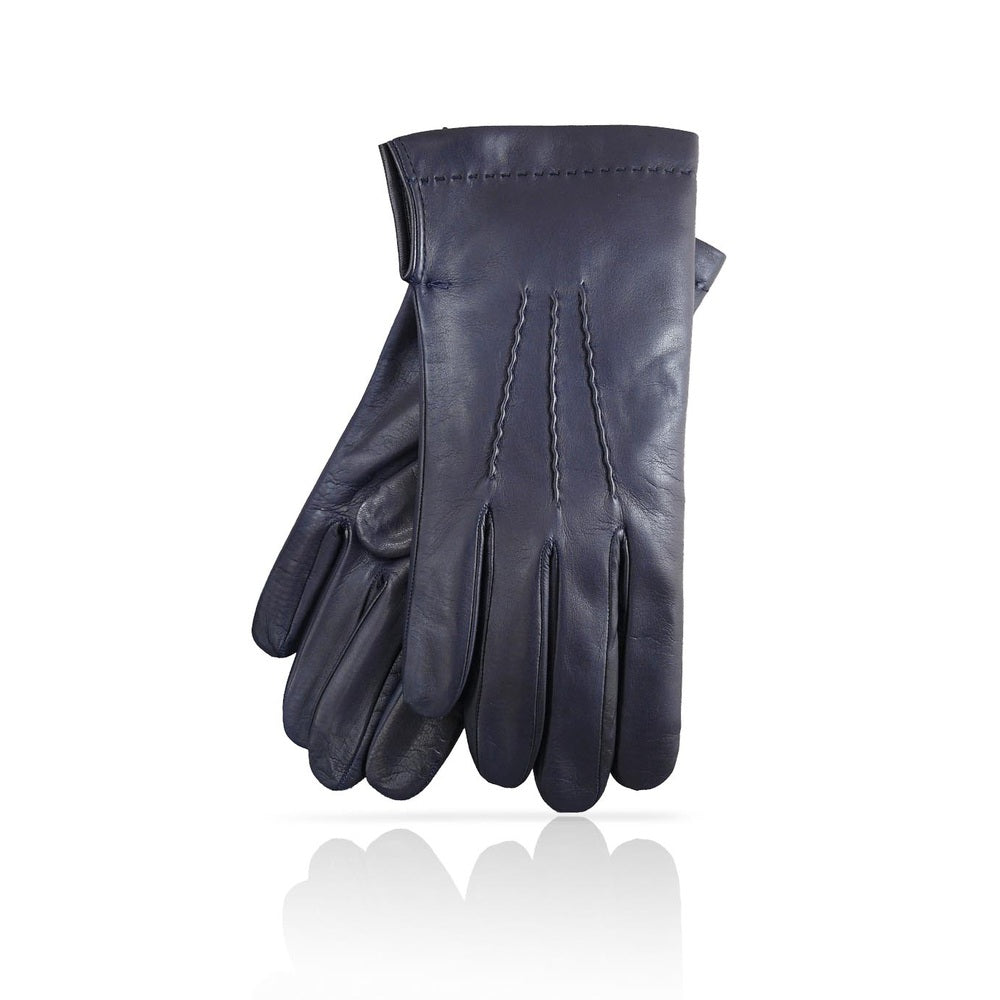 Gants en cuir homme 3C – Bleu marine – Doublés cachemire