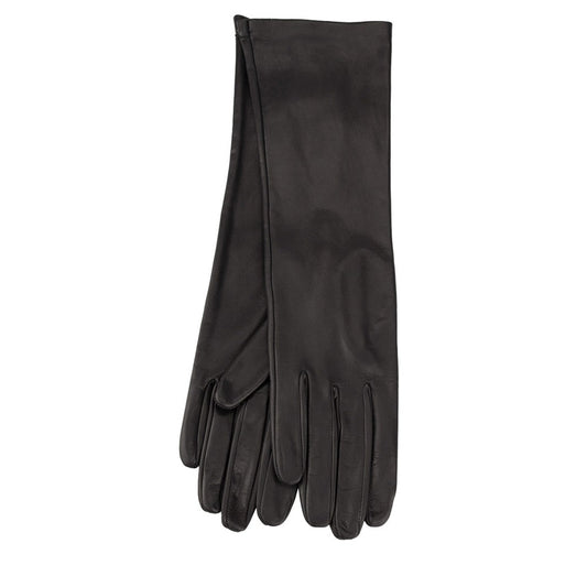 Noir Soie 6” – Gants longs femme doublés soie