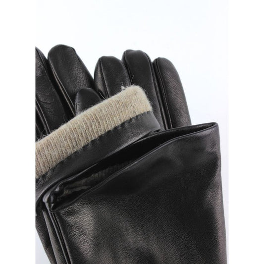 Gants Élégance 6” – Cuir noir & cachemire