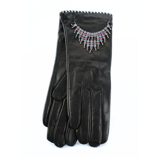 Bijou Anniversaire – Gants femme en cuir avec bijou, doublure soie, édition limitée 20 ans