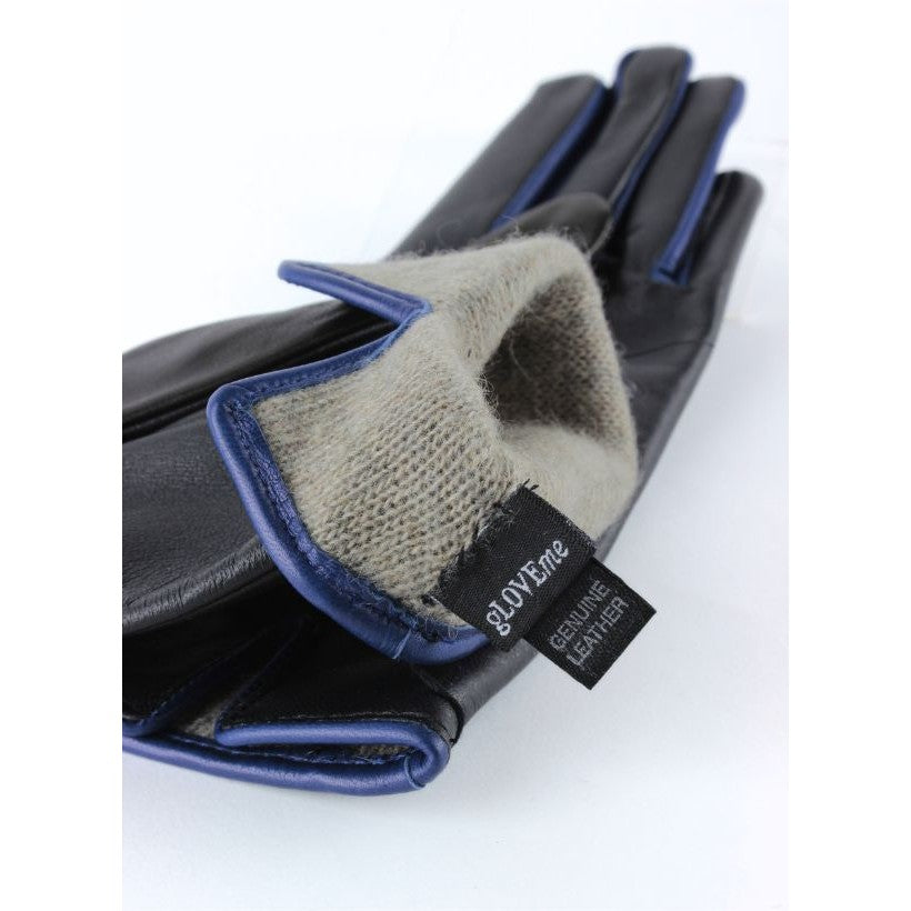 I-Glove Doublé Cachemire – Noir & Bleu Roi