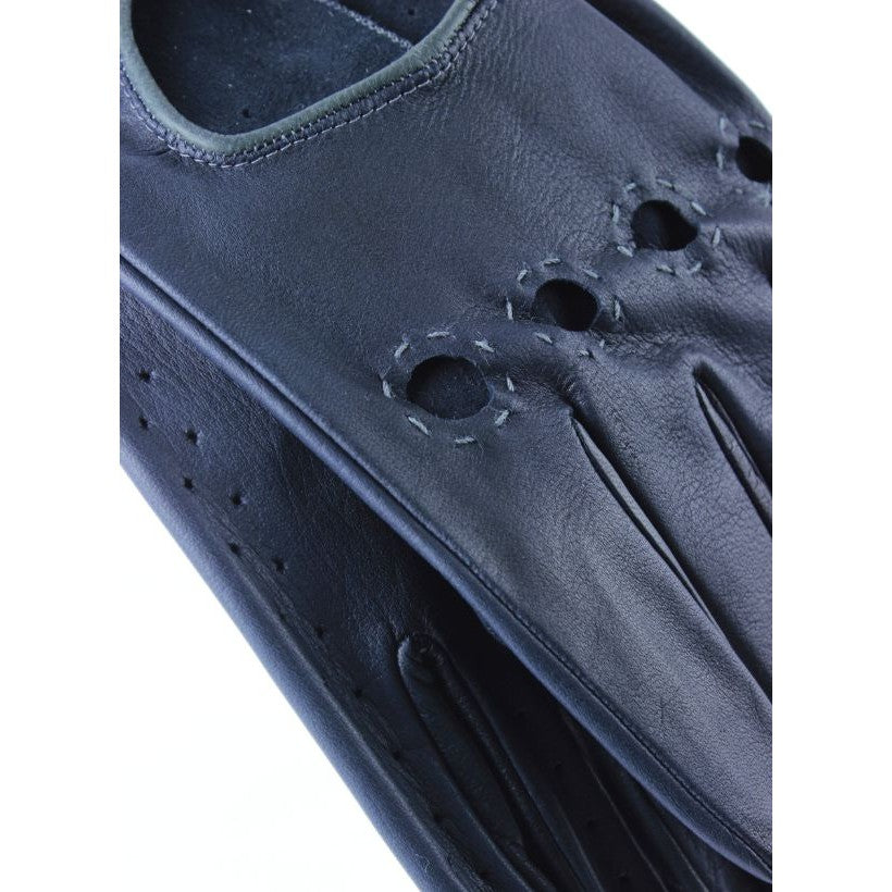 Michael gants de conduite en cuir Bleu marine/Gris