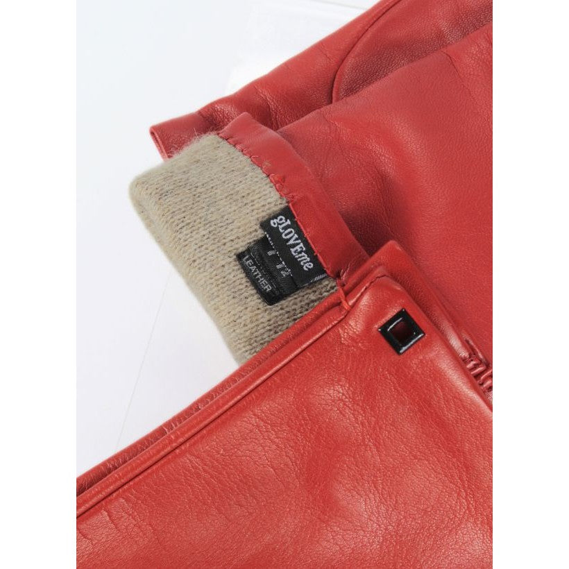Piegolina – Gants en cuir rouges, doublure cachemire
