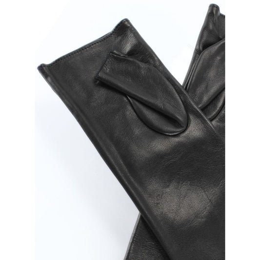 ⚫ POSH 6 – Gants Sans Doigts Extra-Longs en Cuir Noir