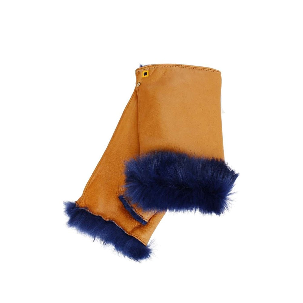 Posh Lapin – Cognac & Fourrure Bleu Marine