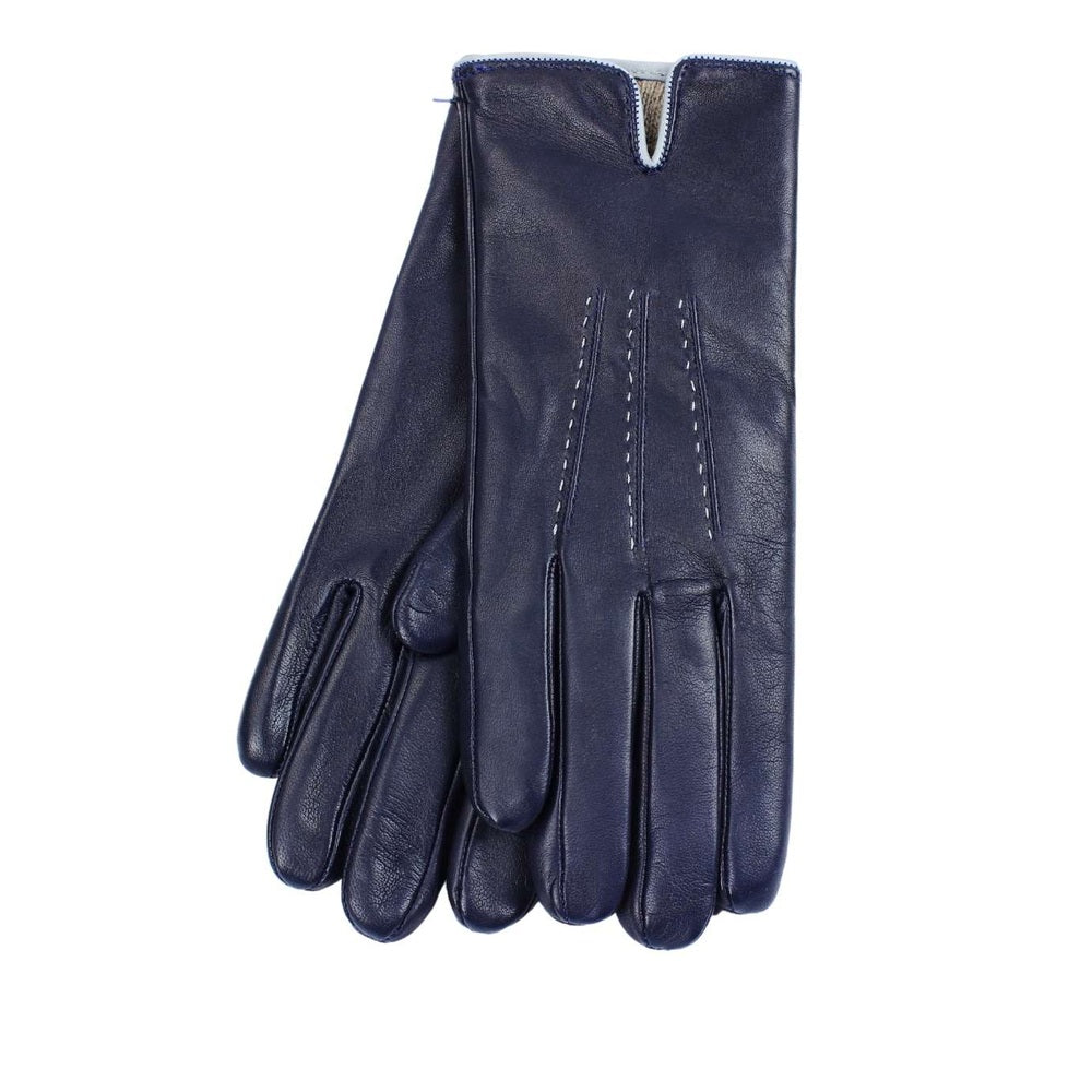 Audrey Doublé Cachemire – Bleu Marine & Détails Gris Perle