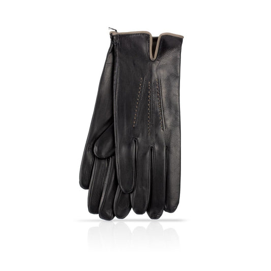 Audrey Doublé Cachemire – Noir & Détails Taupe