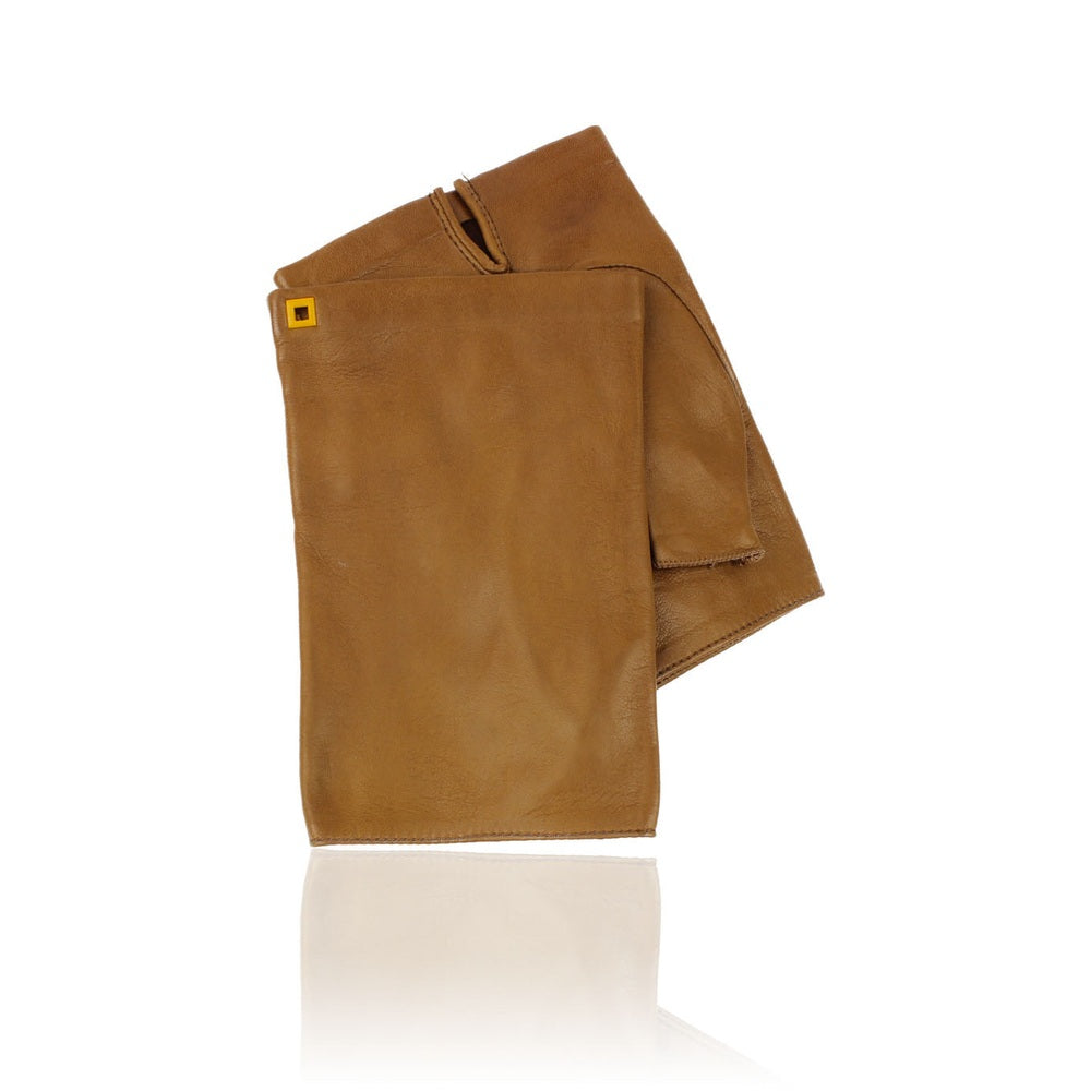 🤎 POSH Cognac – Gants Sans Doigts en Cuir