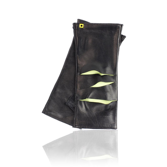 ⚡ POSH RIP – Gants Sans Doigts en Cuir avec Découpes et Couleur Contrastée