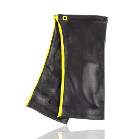 ⚡ POSH STRIPE – Gants Sans Doigts en Cuir à Bande Contrastée