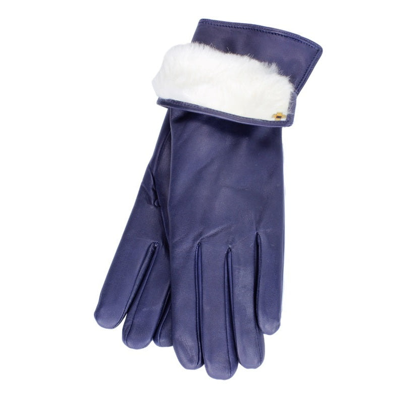 3PL Lapin Bleu Marine avec Fourrure Blanche