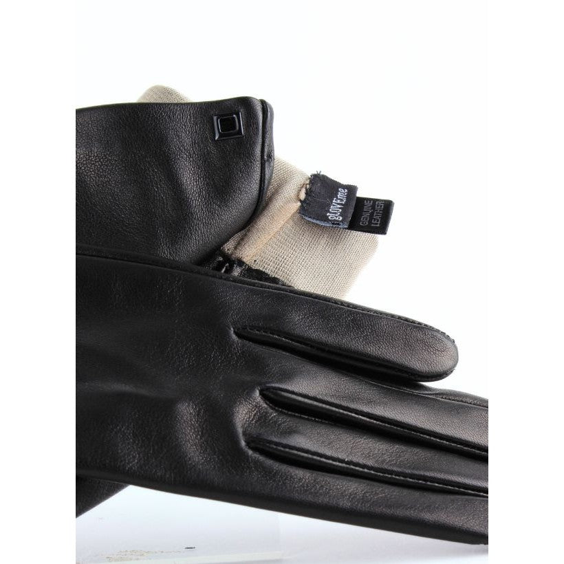 Noir Soie 6” – Gants longs femme doublés soie
