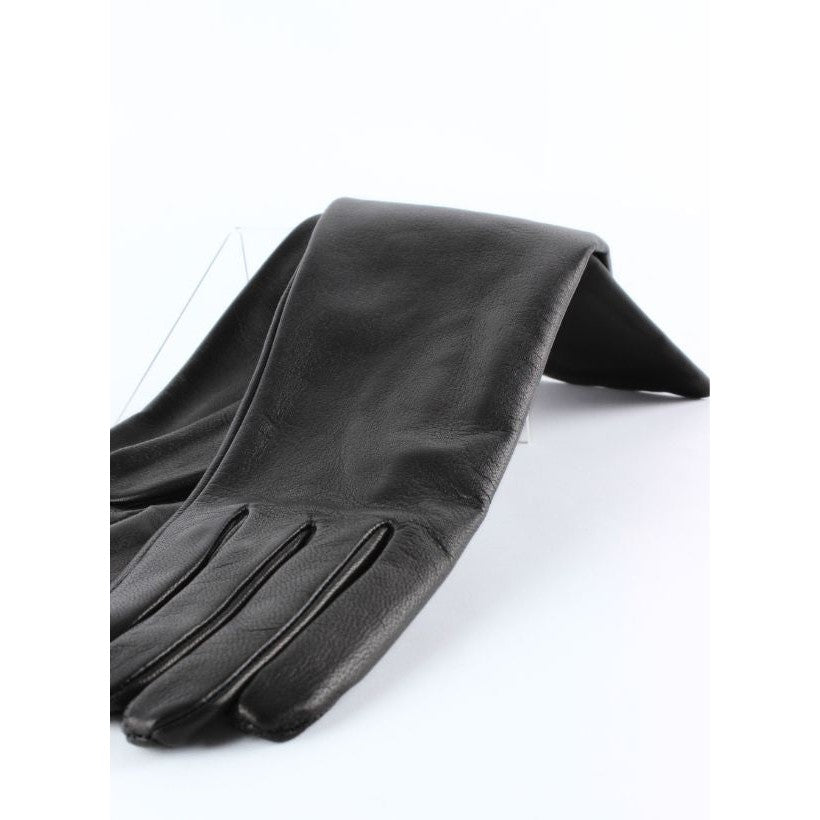 Noir Soie 6” – Gants longs femme doublés soie
