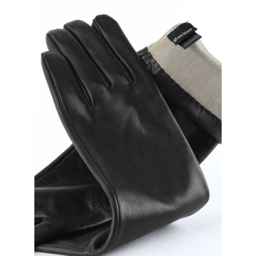 Noir Soie 6” – Gants longs femme doublés soie