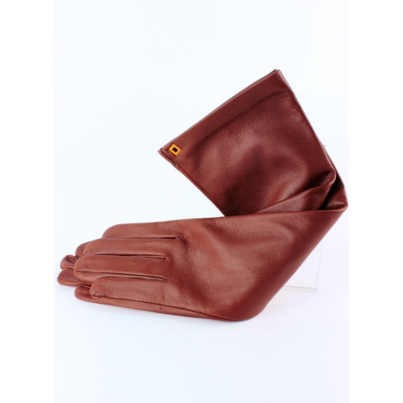 Gants longs femme 6” –  Tabac ou Marron Foncé – Doublés soie