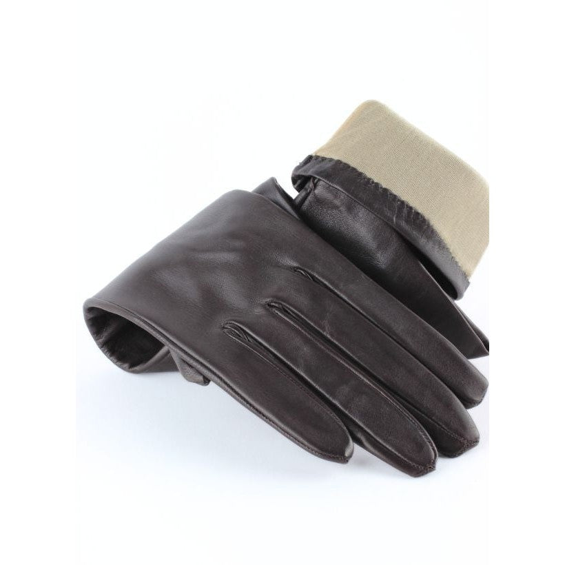 Gants longs femme 6” –  Tabac ou Marron Foncé – Doublés soie
