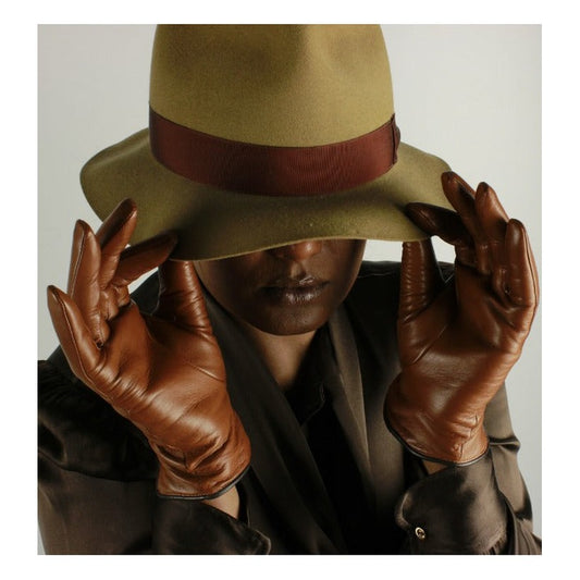 Audrey Doublé Cachemire – Cognac & Détails Marron Foncé