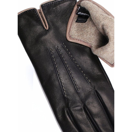 Audrey Doublé Cachemire – Noir & Détails Taupe