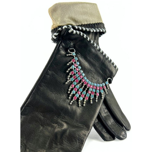 Bijou Anniversaire – Gants femme en cuir avec bijou, doublure soie, édition limitée 20 ans