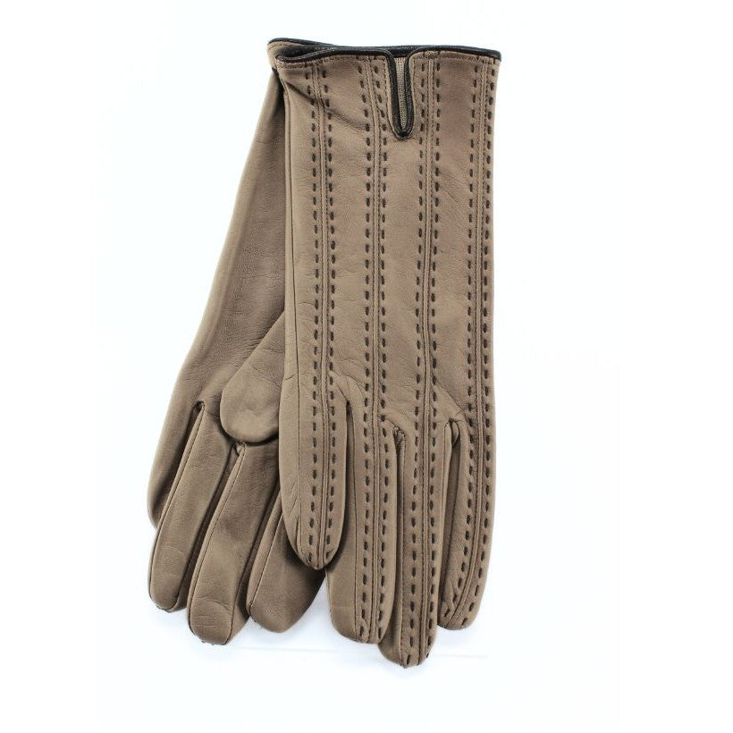 D46 Doublé Soie - Beige & Cuir | Taupe & Marron Foncé