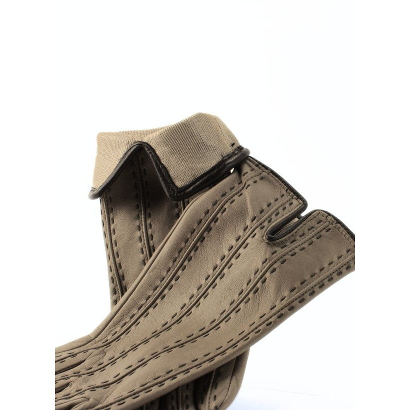 D46 Doublé Soie - Beige & Cuir | Taupe & Marron Foncé