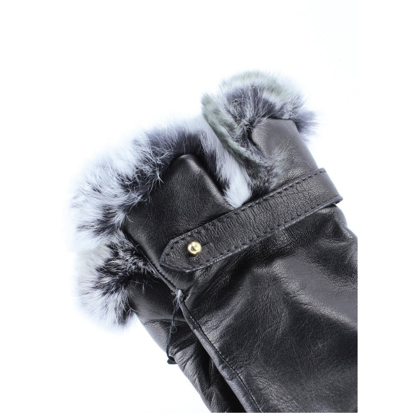 Dhalia Rex – Gants en cuir de luxe pour femme avec doublure cachemire et finition en fourrure Rex