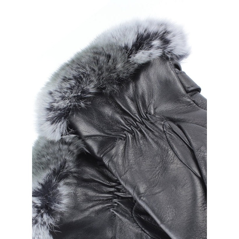 Dhalia Rex – Gants en cuir de luxe pour femme avec doublure cachemire et finition en fourrure Rex