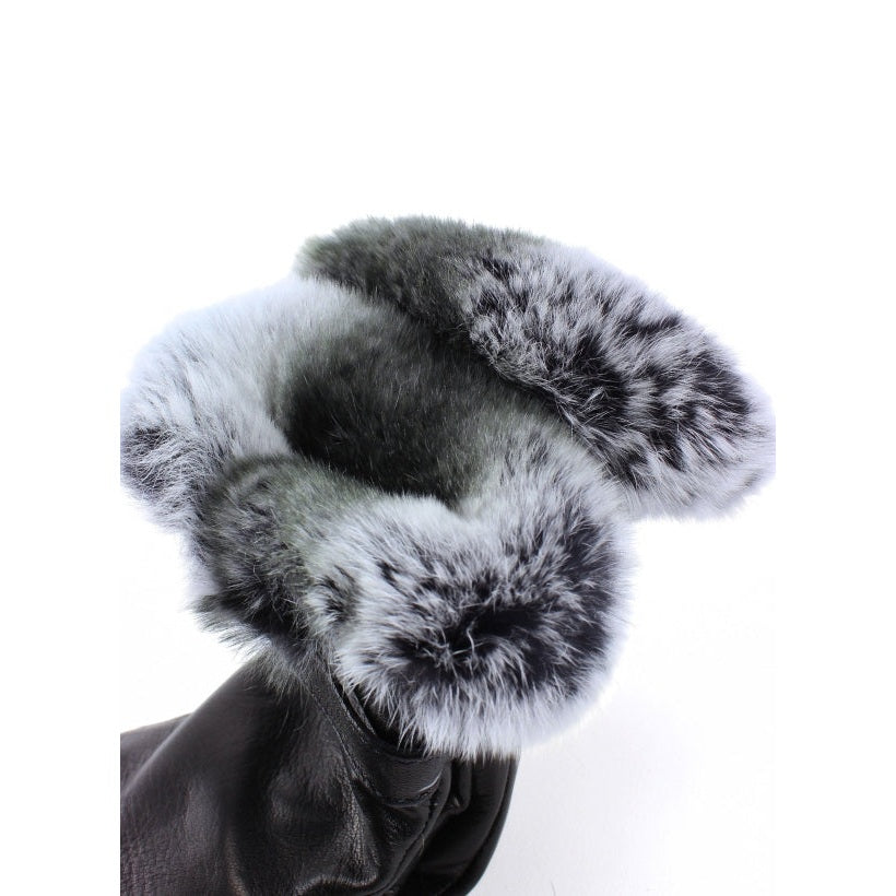 Dhalia Rex – Gants en cuir de luxe pour femme avec doublure cachemire et finition en fourrure Rex