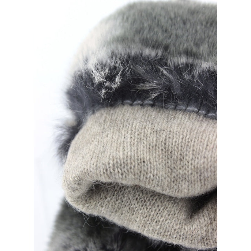 Dhalia Rex – Gants en cuir de luxe pour femme avec doublure cachemire et finition en fourrure Rex