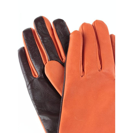 I-Glove Lady Doublé Cachemire – Orange & Marron Foncé