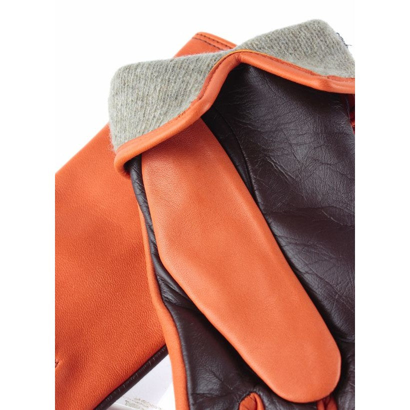 I-Glove Lady Doublé Cachemire – Orange & Marron Foncé