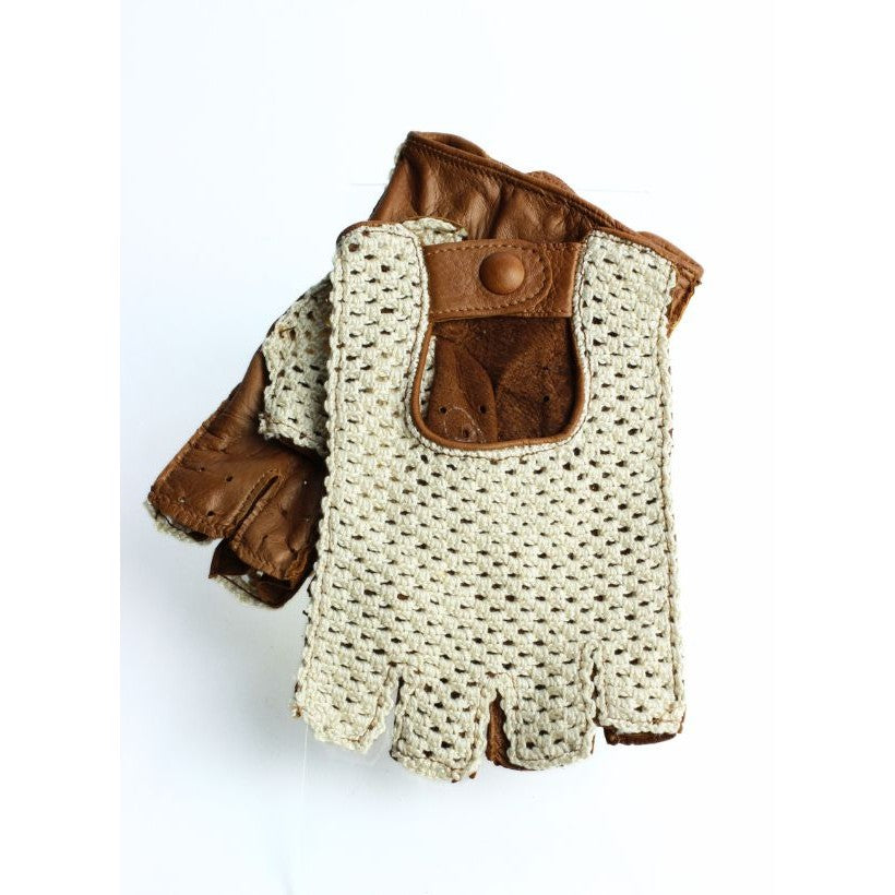 Mitaines Crochet Homme – Cuir & Coton