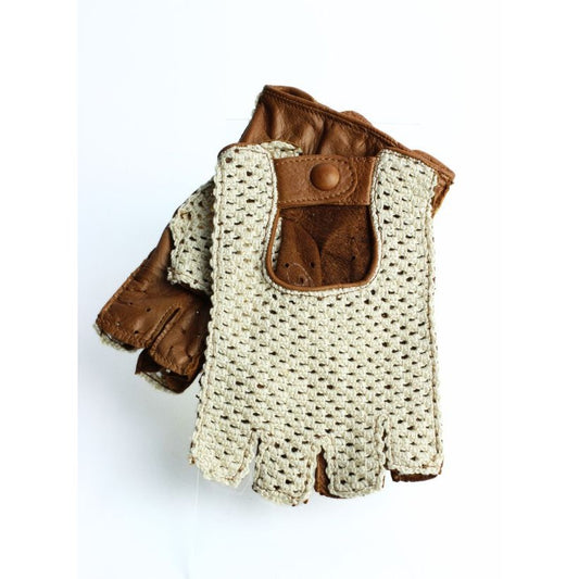 Mitaines Crochet Homme – Cuir & Coton