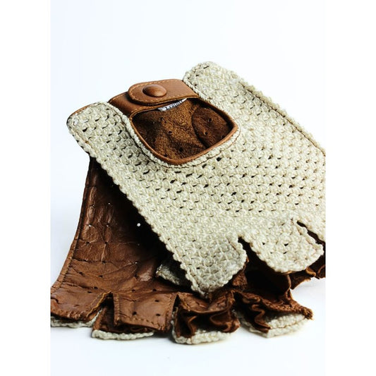 Mitaines Crochet Homme – Cuir & Coton