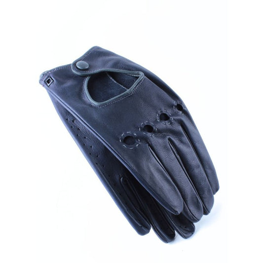 Michael gants de conduite en cuir Bleu marine/Gris