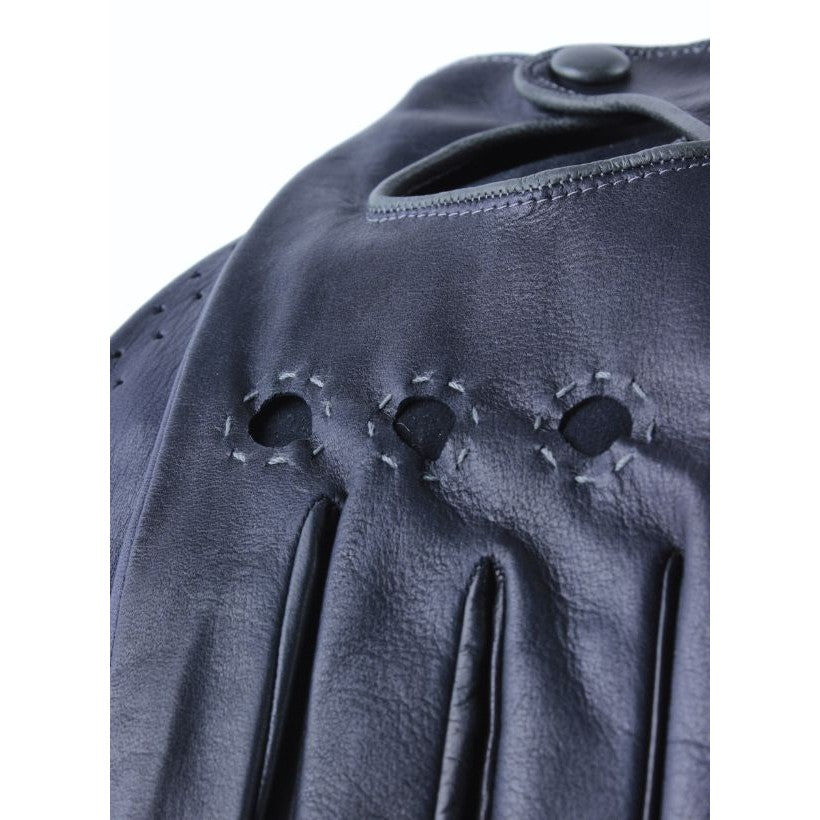 Michael gants de conduite en cuir Bleu marine/Gris