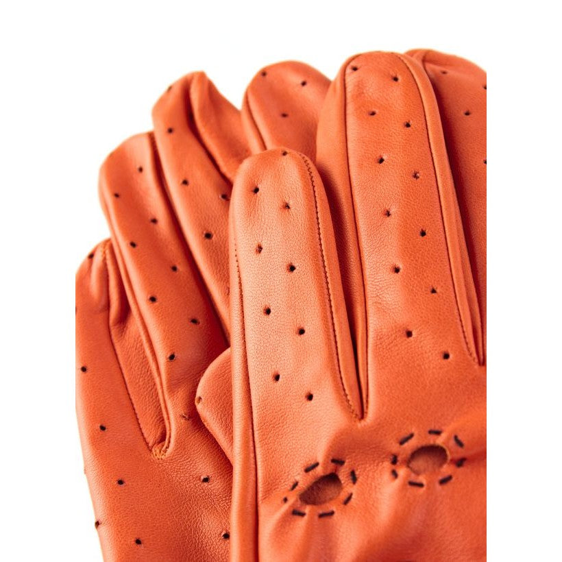 Michael – Gants de conduite en cuir Orange/Noir