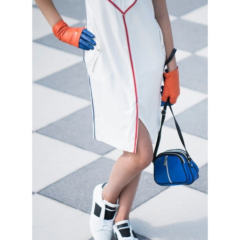 🧡 POSH Orange – Gants Sans Doigts en Cuir