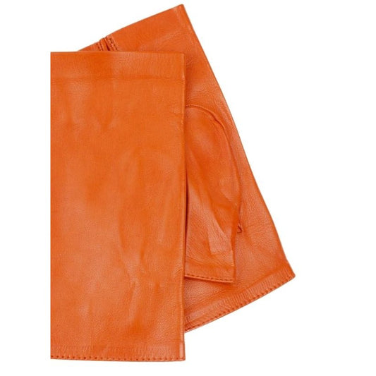🧡 POSH Orange – Gants Sans Doigts en Cuir