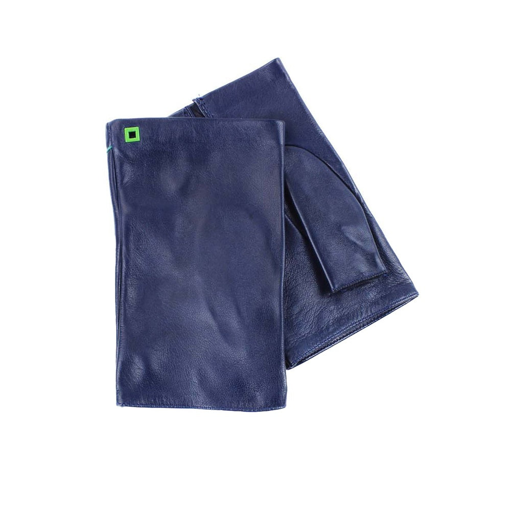 🔵 POSH Bleu Marine – Gants Sans Doigts en Cuir