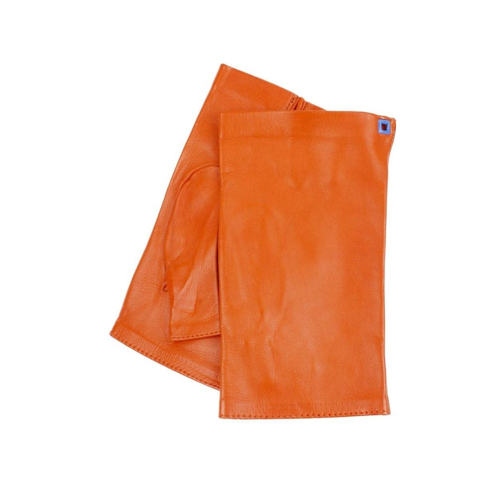 🧡 POSH Orange – Gants Sans Doigts en Cuir