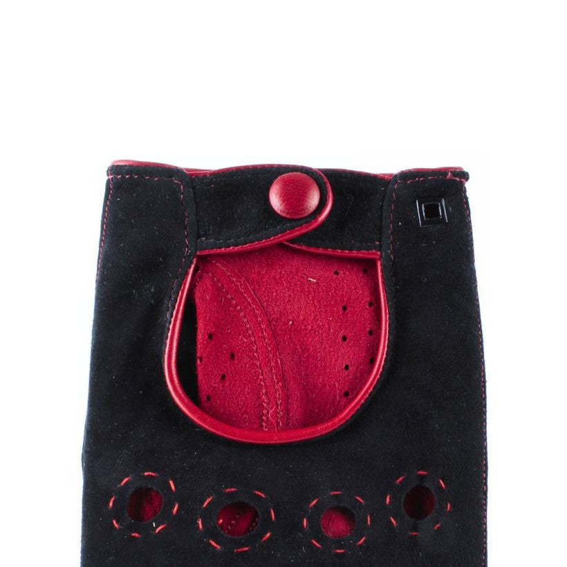 Lewis Fingerless – Mitaines homme cuir – Rouge Ferrari & Noir