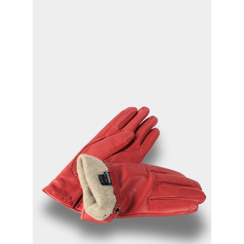 Piegolina – Gants en cuir rouges, doublure cachemire