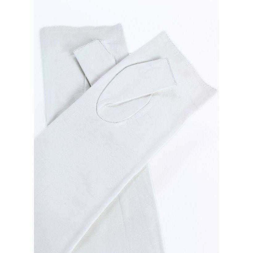 ⚪ POSH 6 – Gants Sans Doigts Extra-Longs en Cuir Blanc