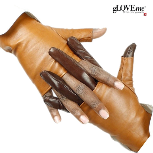 💚 POSH Vert Acide – Gants Sans Doigts en Cuir