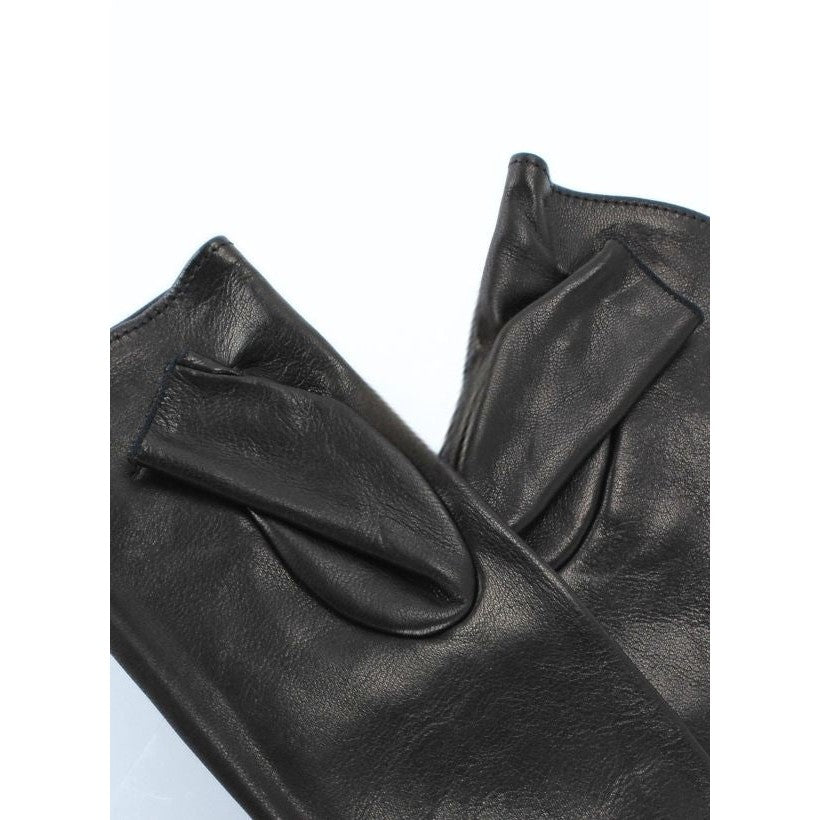 🖤 POSH Noir – Gants Sans Doigts en Cuir